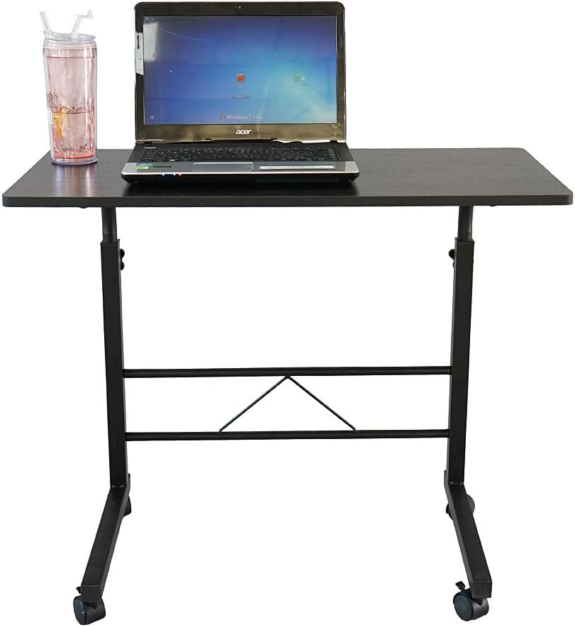 Magazine Snack Table on Wheels Sofa Couch Side Coffee Table TV Trays Rolling Laptop Computer Desk C-Shaped Mobile Chair Bed Side End Table for Living Room Bedroom(31.5L x 18.1W)