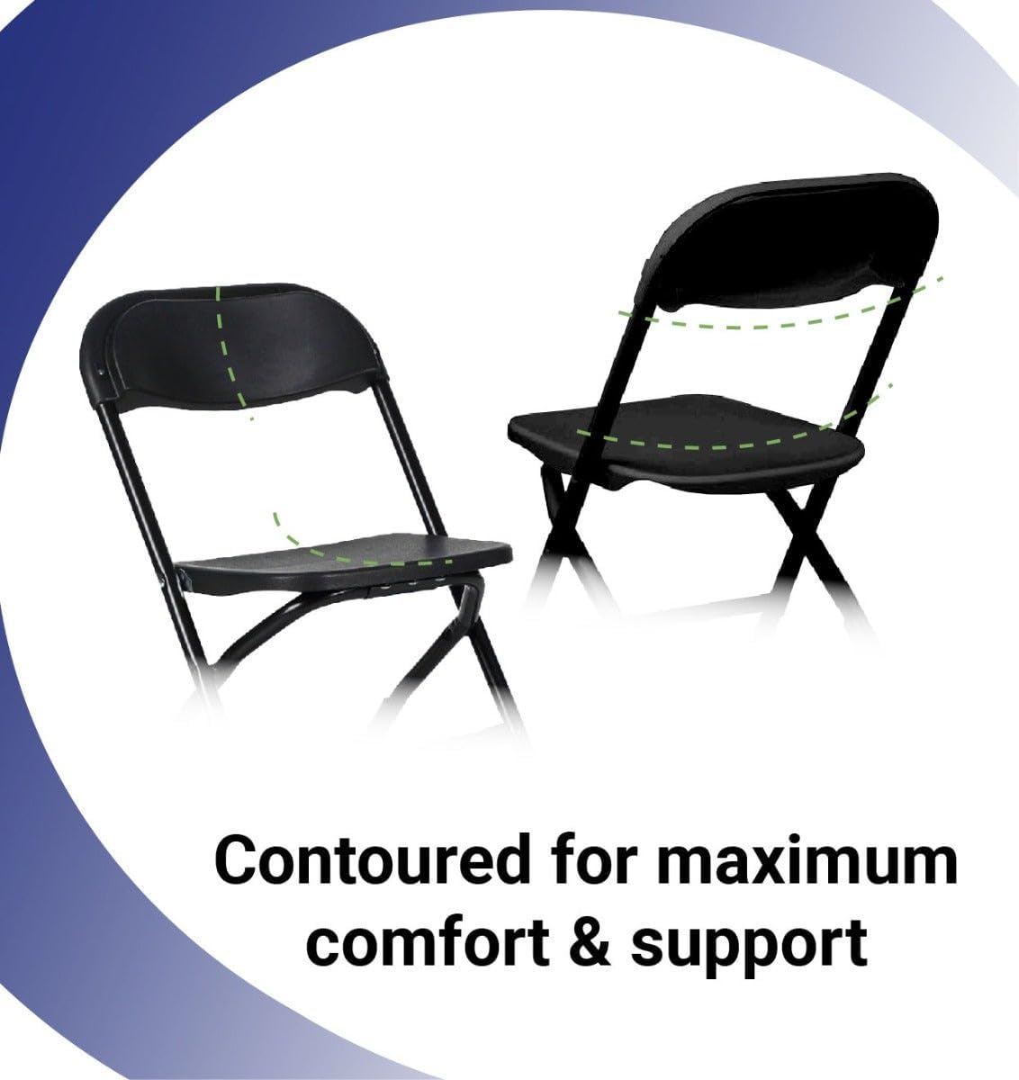 TentandTable Kids Folding Plastic Chair with Metal Frame, Lightweight Stackable Toddler Chairs for Classroom Table Desk Parties Events Weddings and Home Use, Black Pack of 4 Chairs