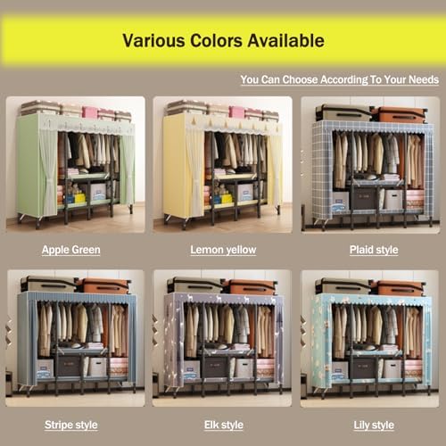Canvas Wardrobe 85x50x172cm Wardrobes for Bedroom,Portable Wardrobe,1 Hanging Rails Folding Wardrobe,Folding Collapsible Fabric Storage Box for Wardrobe
