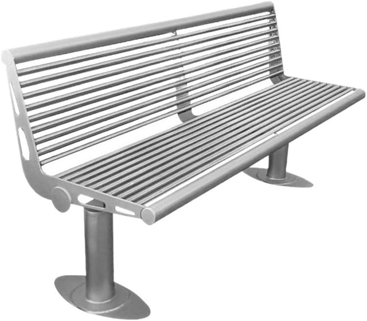Patio Benches Garden Outdoor Backrest Benche, Stainless Steel Seating, Patio Leisure Chair(180cm)