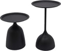 Gdrasuya10 Round Side Tables Set of 2, Large 15.7" Top, Metal Small Drink Accent Table Pedestal End Tables for Living Room Sofa Bedside Entryway & Office, Easy Assembly, Matte Black