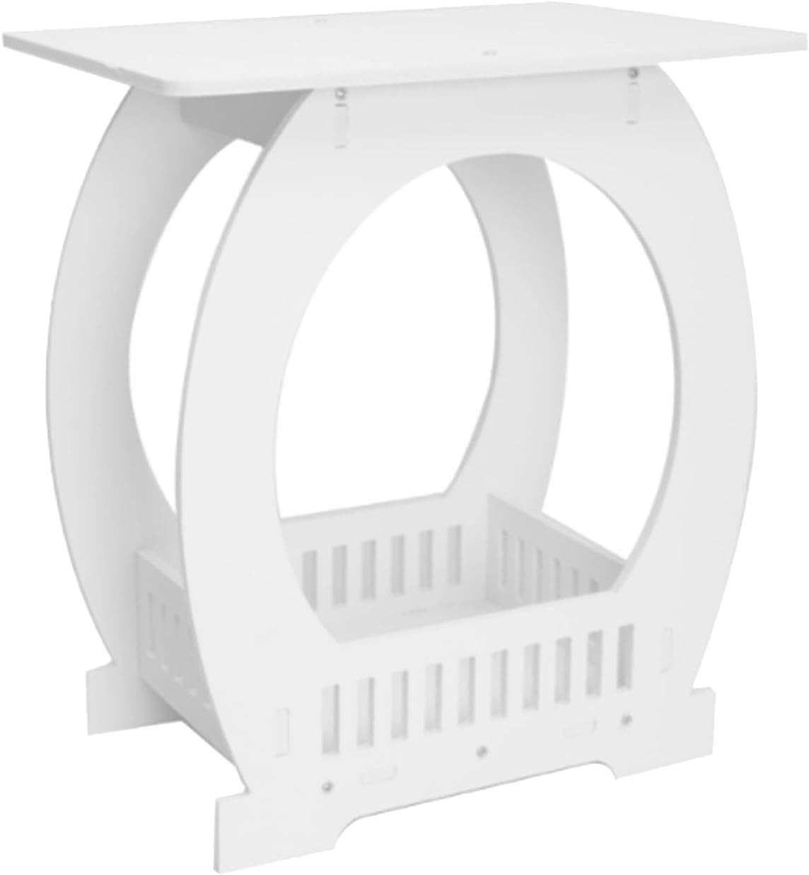 Modern Square Design Small End Table with Rounded Edges Space Efficient for Studio Apartments Bathroom Living Room Small Space Bedsides