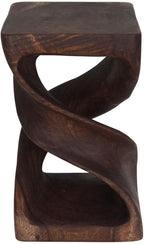 Haussmann End Table Double Twist 12 in SQ x 20 in H Mocha