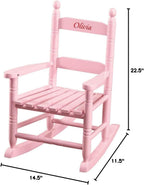Miles Kimball Custom Pink Children's Rocker - Red Font