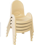 Angeles Value Stack 9" Child Chair, Natural Tan, 4 Pack, Stackable Ergonomic Seating Solution for Classrooms and Homeschools