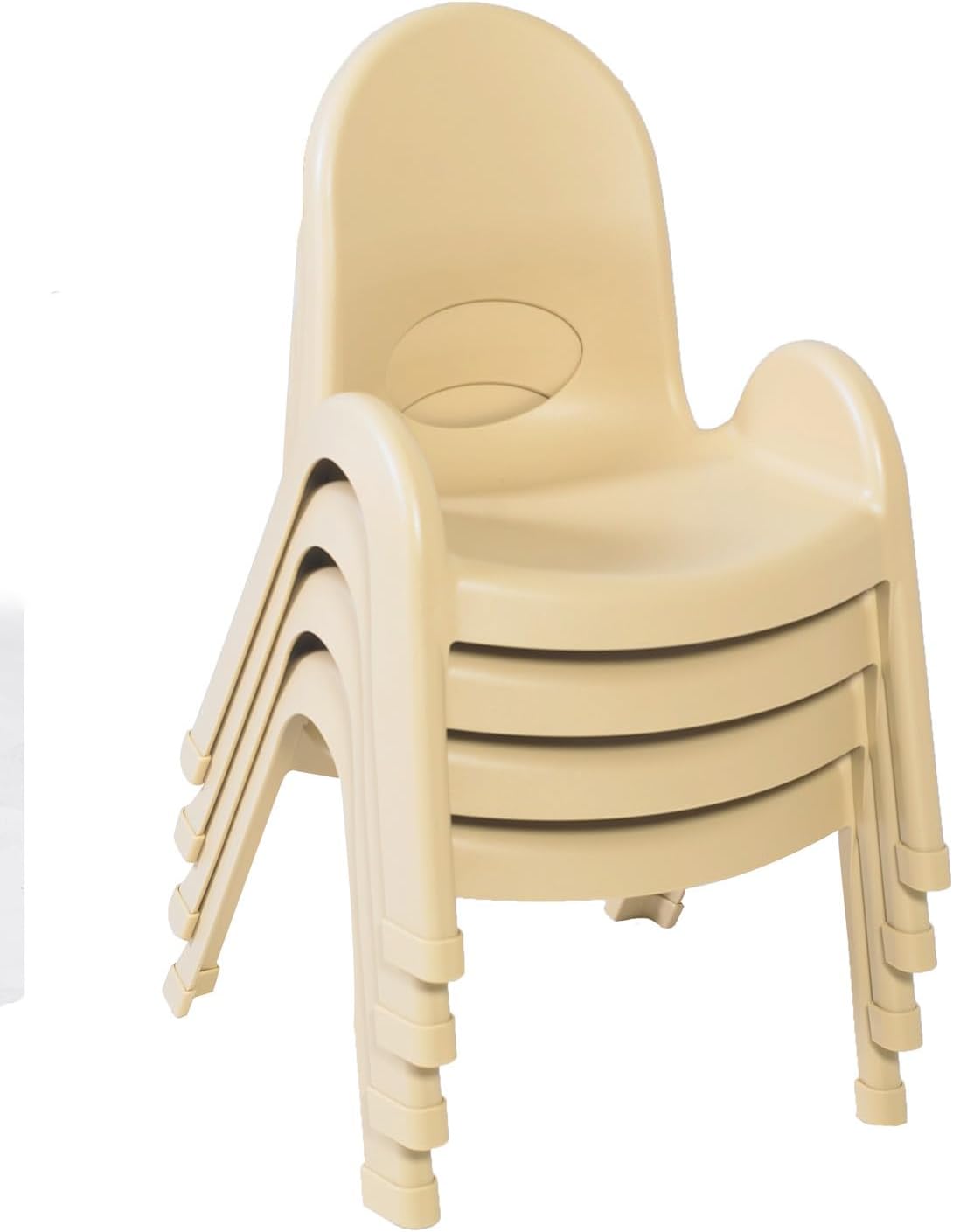 Angeles Value Stack 9" Child Chair, Natural Tan, 4 Pack, Stackable Ergonomic Seating Solution for Classrooms and Homeschools
