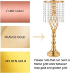 6 pcs 21.65 Inch Wedding Gold Flower Centerpieces Crystal Metal Flower Vase Wedding Centerpieces for Tables Decorations