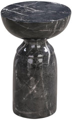 Furnifact Black Marble Side Table in Concrete, Handmade by Artisans for a Stylish Addition to Any Living Room, Ships Fully Assembled
