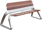 Patio Benches for Outdoors Park ChairOutdoor BenchStainless Steel Backrest SeatSolid Wood Leisure ChairCommunityOutdoor GardenSitting BenchSquare Chair Garden Benches for Outdoors