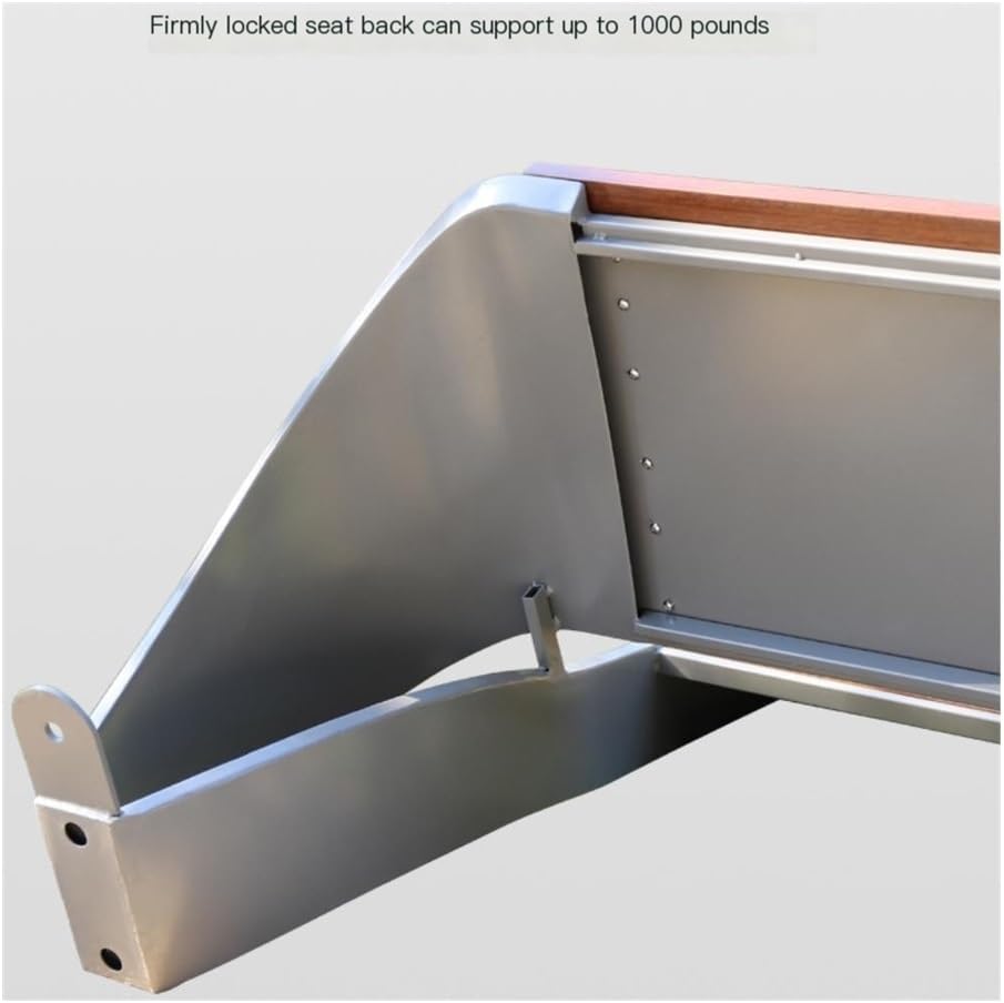 Outdoor Bench, Stainless Steel Outdoor Bench for Park, Garden - Backrest, 2-Seater Garden Bench