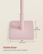 VASAGLE Solid Wood Coat Rack, Free Standing Hall Coat Tree with 8 Hooks, 3 Height Options, for Coats, Hats, Bags, Purses, for Entryway, Hallway, Rubberwood Hooks and Pole, Jelly Pink URCR010R01