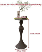 Creative-Shaped Iron Side Table, Narrow End Table with Round Desktop, Minimalist Fashion Nightstand, Multipurpose Coffee Table for Living Room(Beige)
