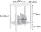 TUTOTAK 2-Tier End Table,Record Player Stand with Vinyl Record Storage up to 100 Albums,Multi-Functional Side Table for Living Room, Bedroom, White TB01BW070