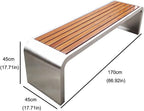 Patio Benches for Outdoors Outdoor Stainless Steel Bench Park Shopping Mall Rest Community Square Metal Seat Beach Chair Double Sofa Garden Benches for Outdoors