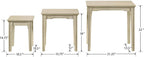 Kmax Nesting Tables Set of 3, Small Sofa Side Table Rustic Stacking End Table Rectangle Solid Wood Coffee Tables for Small Space - Ashes White