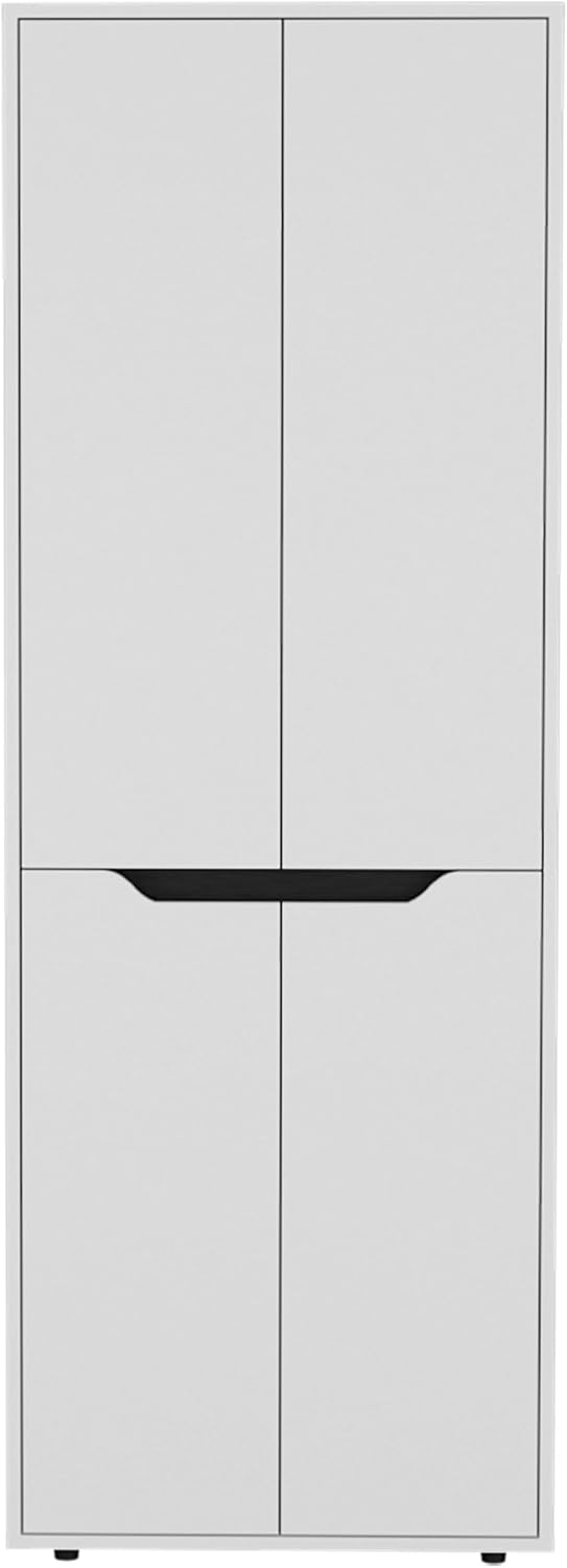 Modern Kitchen Pantry, Storage Cabinet with 4 Doors and 5 Interior Shelves, Easy to Maintain, for Dining Room