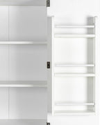 70.87" Tall Kitchen Pantry Storage Cabinet with 4 Doors and Drawer, White Wood Cupboard Locker with and Adjustable Shelves for Kitchen, Dining Room, Living Room, 29.53 inch