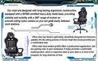 High Back Gaming Chair Ergonomic Racing Heavy Duty Office Chair Pc Video Game Chair, Lumbar Support with Arms & Headrest Chic Racing Style Desk Chair, Swivel Adjustable Best Home Office Chair - Black