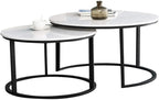 Coffee Table Modern Nest of Tables Set of 2 Coffee Table Sofa Side End Table Living Room Large Table Small Table Marble-Tabletop Bedside，
