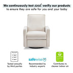 Davinci Penny Recliner and Swivel Glider in Performance Cream Eco-Weave, Water Repellent, Greenguard Gold Certified, CertiPUR-US Certified