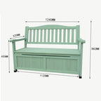 Terrace Park Benches Outdoor Storage Bench, Weatherproof Solid Wood Bench, Double Courtyard Bench with Backrest and Armrests, for Storing Gardening Tools/Outdoor Supplies