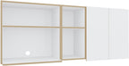 Mid-Century Wall Cabinet, Farmhouse Locker with 2 Doors and 4 Shelves,for Kitchen Home