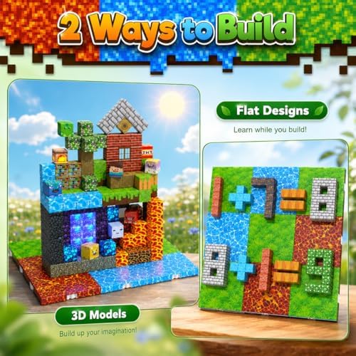 Magnetopia 8PCS Magnetic Blocks Base Plate, 4" x 4" Powerful Magnetic Building Block Base Plates for Kids, Magnet Toys, STEM Learning Sensory Toys, Birthday Gifts for Boys & Girls Ages 3+