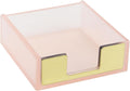 MultiBey Sticky Notes Memo Pad Holder Dispenser Rose Gold with Pink Desk Supplies Organizer Accessories for Office Home Schools (Pink)