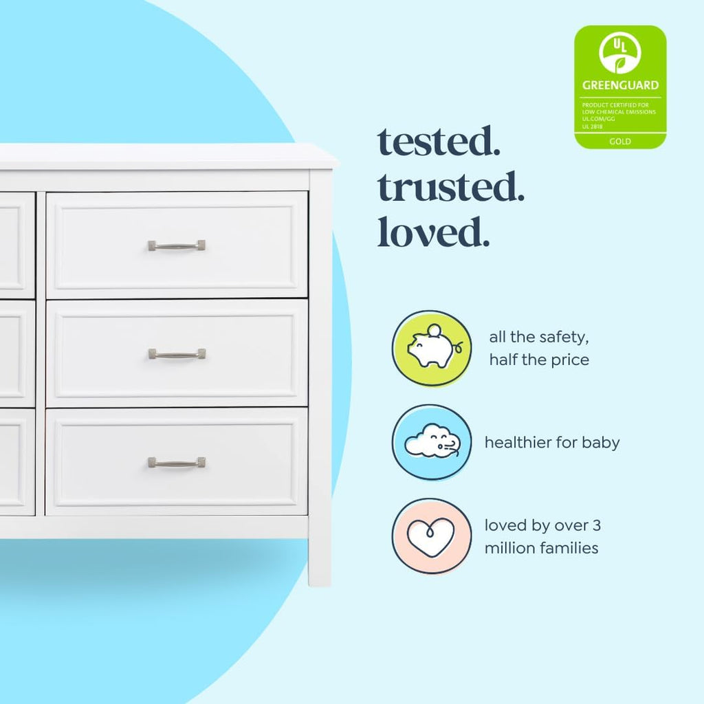 Davinci Charlie 6-Drawer Double Dresser in White
