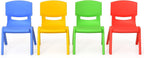Costzon Kids Chairs, Stackable Plastic Colorful for Toddlers Boys Girls, Learn and Play Stools for School, Home & Play Room (Multicolor, 4 Chairs)