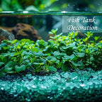 HappyFiller 1.3 LB Teal(Turquoise) Crushed Sand Broken Fire Glass Pieces Crush Terrarium Rocks Stones,Resin Arts Crafts,Vase Fillers,Candle Holder Fish Tank Decor,3-7mm,Never Fade Color