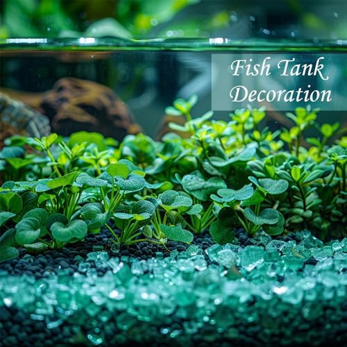 HappyFiller 1.3 LB Teal(Turquoise) Crushed Sand Broken Fire Glass Pieces Crush Terrarium Rocks Stones,Resin Arts Crafts,Vase Fillers,Candle Holder Fish Tank Decor,3-7mm,Never Fade Color