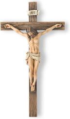 BC Catholic Crucifix Wall Cross, 10"H Jesus Christ Cross for Wall, Catholic Gift, Religious Wall art, Renaissance Sculpture Handmade by Buildclassic