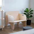 Kids Wooden Bench, Modern Plywood Toddler Seat, Natural Wood Child Chair for Playroom Bedroom, Sturdy Durable Kids Seating, 1 Pack