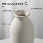 CEMABT White Ceramic vase Set-3 Flower vases for Decor,Modern Boho Farmhouse Home Decor,Decorative vase for Pampas Grass&Dried Flowers,idea Shelf,Table,Bookshelf