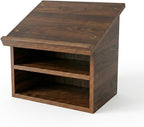 Wooden Buddhist Sutra Reading Stand – Altar Desk with Storage Compartment – Handcrafted Meditation Table for Chanting, Prayer & Script Reading – Portable Tabletop Shrine (Walnut)