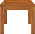 Solid Acacia Wood Garden Stools with Cushions 2 Pcs, 15.7x15.7x16.5 Inch Outdoor Stools for Patio Terrace