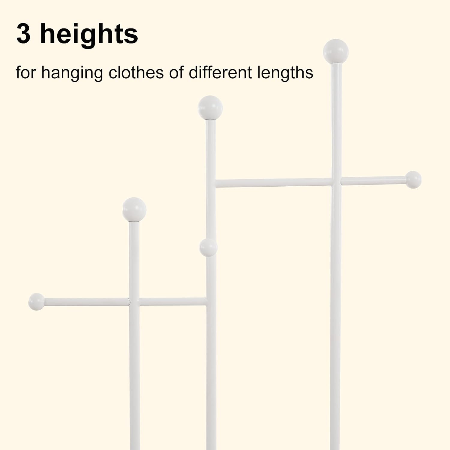 JIAYUEJU Standing Coat Rack for Bedroom 19.69 x 11.02 x 68.9 in (White) | Heavy Duty, Space Saver, Metal Frame, Marble Base, Essential Items Organizer for Clothes Bags, for Living Room Hotel Entryway