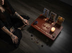 Altar Table, Tarot Card Holder, Meditation Table, Small Altar Table, Wooden Witch Altar, Wiccan Alter Table, Buddhist Shrine, Engraved Moon Phase and The Tree of Life on Table Top, 12 × 8 inches