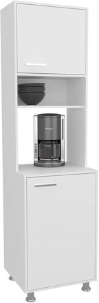 21.4" D*19.7" W*78.7" H Freestanding Kitchen Pantry with 3 Shelves, 2 Single Doors, Rectangular Storage Cabinet, Modern Minimalist, for Living Room, Dining Room, White
