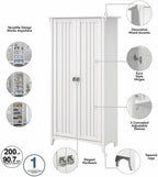 Bush Furniture Salinas Kitchen Pantry Cabinet with Doors in Pure White