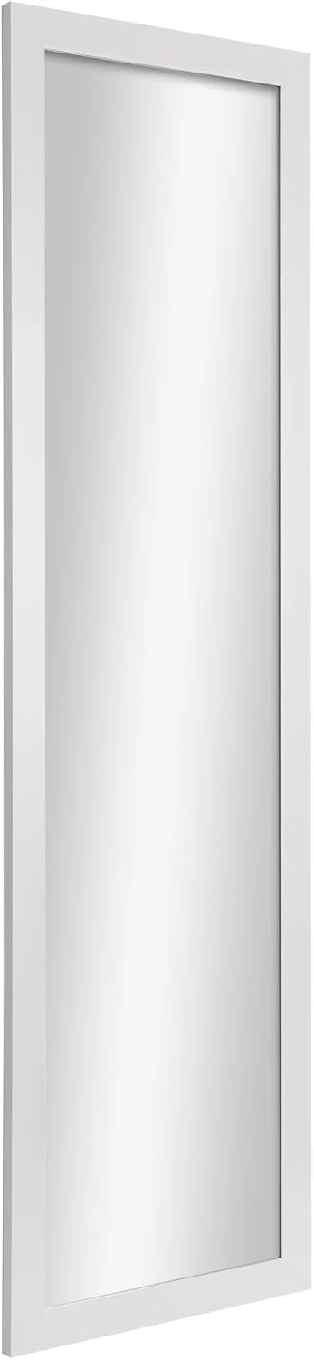50"x14" Door Mirror, Full Length Wall Mounted, Over The Door Mirror, Full Body, Hanging Rectangle-White