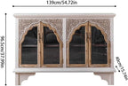 Entryway Cabinet Retro Old Carved Glass Door Dining Sideboard Living Room Porch Cabinet Home Simple Storage Cabinet Sideboard Storage Cabinet