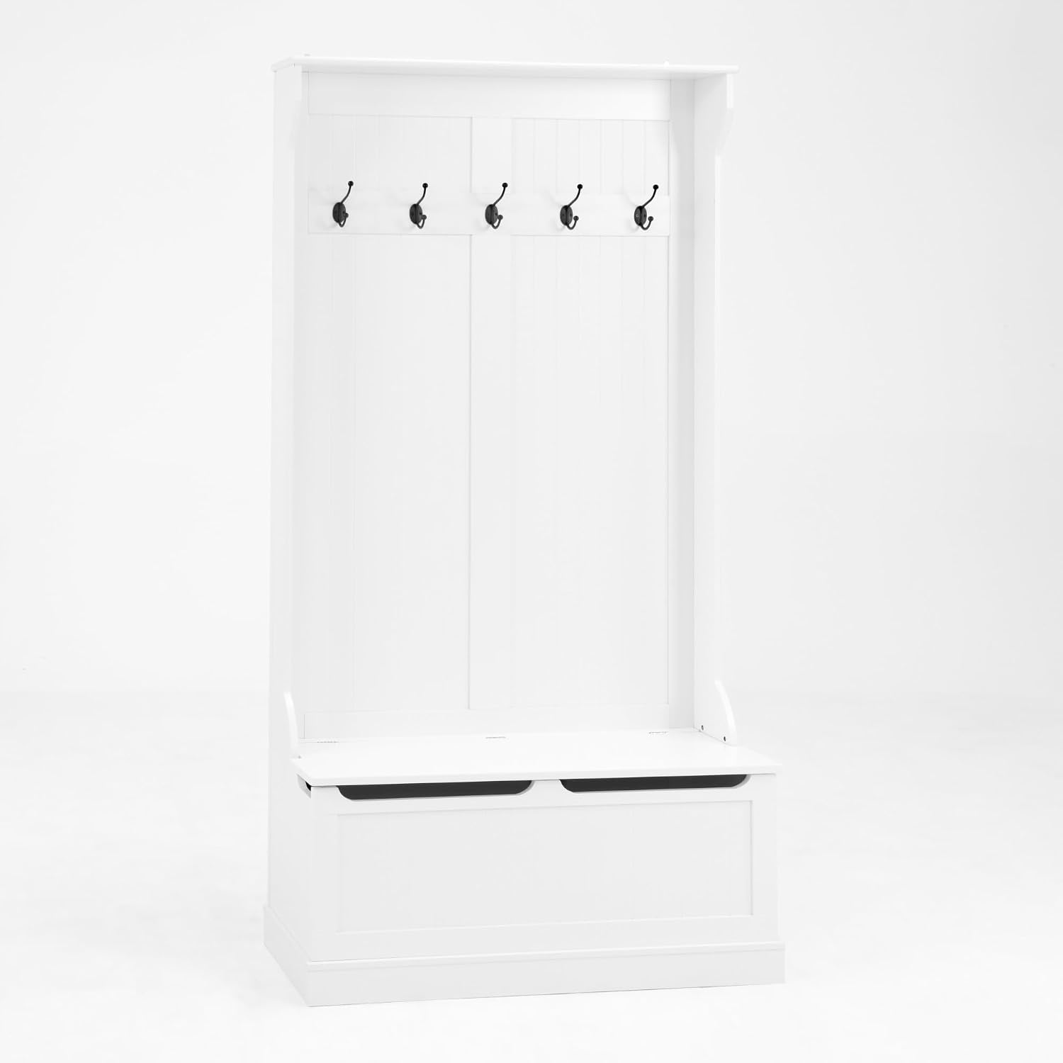 Entryway Bench with Standing Coat Rack, Hall Tree with Shoe Storage Bench, Entryway Organizer with 5 Hooks,for Kitchen Home