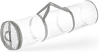 Hearth & Harbor Wrapping Paper Storage Container - Clear Wrapping Paper Holder Fits Up To 14 Rolls of 40" - Tear Proof Gift Wrap Organizer - Premium Bag for Easy Carrying, Silver