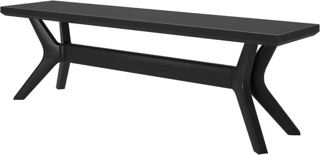 Plank+Beam Verso Dining Room Bench, 60 Inch Modern Dining Bench, Wooden Bench for Dining Room, Entryway Bench, Minimalist Room Bench, Black