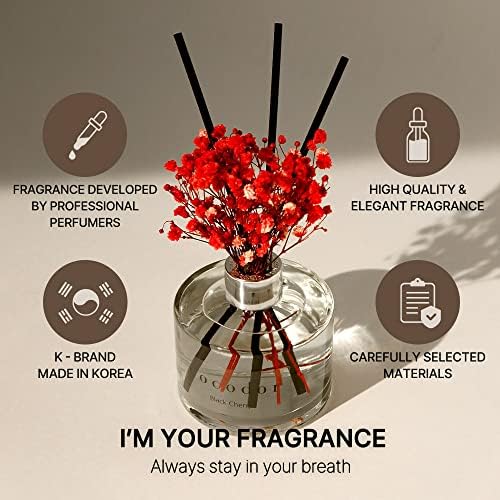 COCODOR Flower Reed Diffuser Set / 6.7oz / Garden Lavender/Scent Diffuser with Sticks Home Fragrance Oil Reed Diffuser for Bathroom Shelf Decor