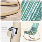 Rattan Rocking Chair with Cushion, Ergonomic Backrest, Metal Frame, 150KG Capacity, Easy to Assemble, for Garden, Balcony, Living Room(Gray)