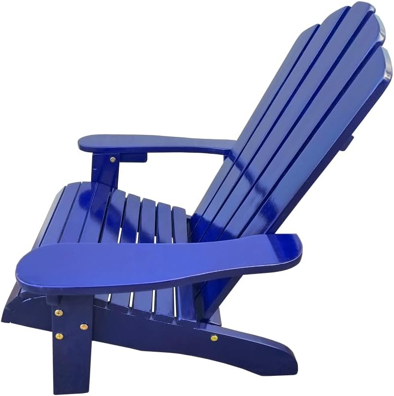 Light Pink Children's Rocking Chair for Kids – Sturdy Solid Wood Indoor & Outdoor Rocker with Slatted Backrest, Easy Assembly (Blue + Solid Wood-1)