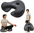 AetherForm Orthopedic Meditation Cushion – Three-Point Ergonomic Floor Seat with Tailbone Relief & Contoured Support for Mindful Sitting, Yoga, and Relaxation (Black, Large)